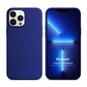 Microsonic Apple iPhone 13 Pro Max Liquid Lansman Silikon Lacivert Cep Telefonu Kılıfı