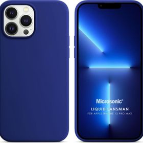 Microsonic Apple iPhone 13 Pro Max Liquid Lansman Silikon Lacivert Cep Telefonu Kılıfı