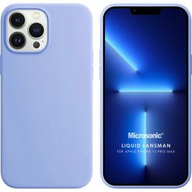 Microsonic Apple iPhone 13 Pro Max Liquid Lansman Silikon Mavi Cep Telefonu Kılıfı