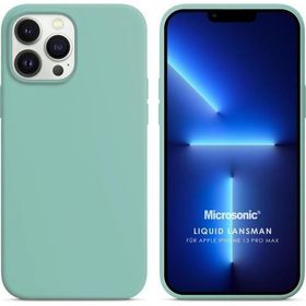 Microsonic Apple iPhone 13 Pro Max Liquid Lansman Silikon Su Yeşili Cep Telefonu Kılıfı