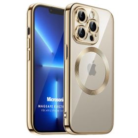 Microsonic Apple iPhone 13 Pro Max Magsafe Luxury Electroplate Gold Cep Telefonu Kılıfı