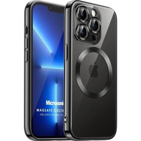 Microsonic Apple iPhone 13 Pro Max Magsafe Luxury Electroplate Siyah Cep Telefonu Kılıfı