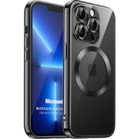 Microsonic Apple iPhone 13 Pro Max Magsafe Luxury Electroplate Siyah Cep Telefonu Kılıfı