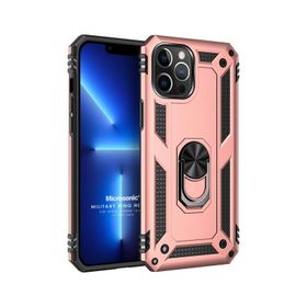 Microsonic Apple iPhone 13 Pro Max Military Ring Holder Gri Cep Telefonu Kılıfı