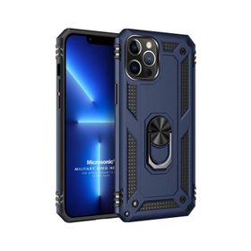 Microsonic Apple iPhone 13 Pro Max Military Ring Holder Gri Cep Telefonu Kılıfı