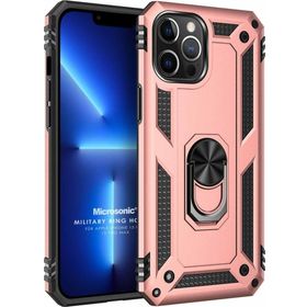 Microsonic Apple iPhone 13 Pro Max Military Ring Holder Rose Gold Cep Telefonu Kılıfı