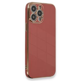 Microsonic Apple iPhone 13 Pro Max Olive Plated Kırmızı Cep Telefonu Kılıfı
