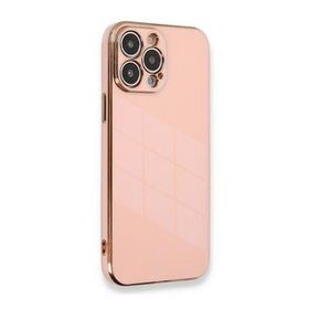 Microsonic Apple iPhone 13 Pro Max Olive Plated Pembe Cep Telefonu Kılıfı