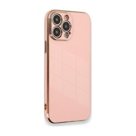 Microsonic Apple iPhone 13 Pro Max Olive Plated Pembe Cep Telefonu Kılıfı