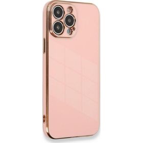 Microsonic Apple iPhone 13 Pro Max Olive Plated Pembe Cep Telefonu Kılıfı