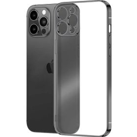 Microsonic Apple iPhone 13 Pro Max Square Matte Plating Siyah Cep Telefonu Kılıfı