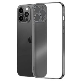 Microsonic Apple iPhone 13 Pro Max Square Matte Plating Siyah Cep Telefonu Kılıfı
