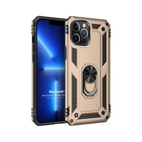 Microsonic Apple iPhone 13 Pro Military Ring Holder Gri Cep Telefonu Kılıfı