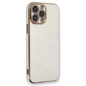 Microsonic Apple iPhone 13 Pro Olive Plated Beyaz Cep Telefonu Kılıfı