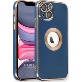 Microsonic Apple iPhone 14 Flash Stamp Lacivert Cep Telefonu Kılıfı