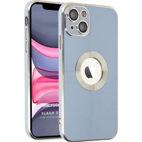 Microsonic Apple iPhone 14 Flash Stamp Mavi Cep Telefonu Kılıfı
