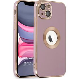 Microsonic Apple iPhone 14 Flash Stamp Pembe Cep Telefonu Kılıfı