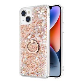 Microsonic Apple iPhone 14 Glitter Liquid Holder Gold Cep Telefonu Kılıfı