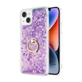 Microsonic Apple iPhone 14 Glitter Liquid Holder Mor Cep Telefonu Kılıfı