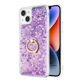 Microsonic Apple iPhone 14 Glitter Liquid Holder Mor Cep Telefonu Kılıfı