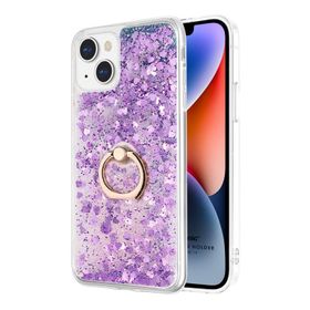 Microsonic Apple iPhone 14 Glitter Liquid Holder Pembe Cep Telefonu Kılıfı