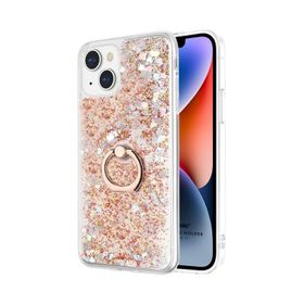 Microsonic Apple iPhone 14 Glitter Liquid Holder Pembe Cep Telefonu Kılıfı