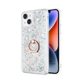 Microsonic Apple iPhone 14 Glitter Liquid Holder Pembe Cep Telefonu Kılıfı