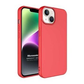Microsonic Apple iPhone 14 Groovy Soft Kırmızı Cep Telefonu Kılıfı