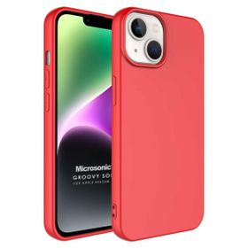 Microsonic Apple iPhone 14 Groovy Soft Kırmızı Cep Telefonu Kılıfı