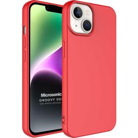 Microsonic Apple iPhone 14 Groovy Soft Kırmızı Cep Telefonu Kılıfı