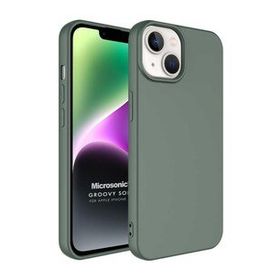 Microsonic Apple iPhone 14 Groovy Soft Koyu Yeşil Cep Telefonu Kılıfı