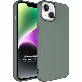 Microsonic Apple iPhone 14 Groovy Soft Koyu Yeşil Cep Telefonu Kılıfı
