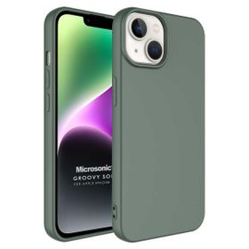 Microsonic Apple iPhone 14 Groovy Soft Koyu Yeşil Cep Telefonu Kılıfı