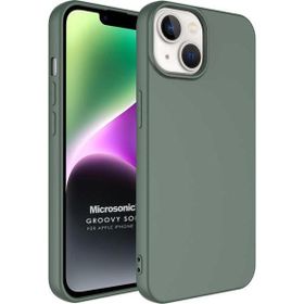Microsonic Apple iPhone 14 Groovy Soft Koyu Yeşil Cep Telefonu Kılıfı