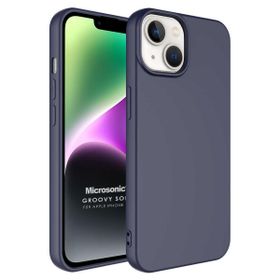 Microsonic Apple iPhone 14 Groovy Soft Lacivert Cep Telefonu Kılıfı