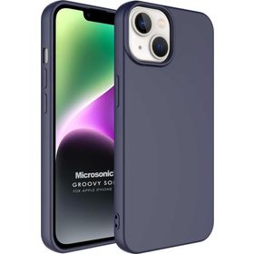 Microsonic Apple iPhone 14 Groovy Soft Lacivert Cep Telefonu Kılıfı