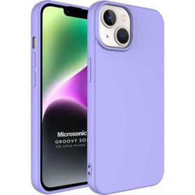 Microsonic Apple iPhone 14 Groovy Soft Lila Cep Telefonu Kılıfı