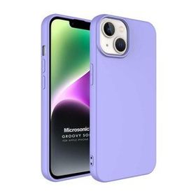 Microsonic Apple iPhone 14 Groovy Soft Lila Cep Telefonu Kılıfı