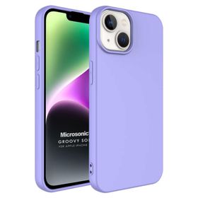 Microsonic Apple iPhone 14 Groovy Soft Lila Cep Telefonu Kılıfı
