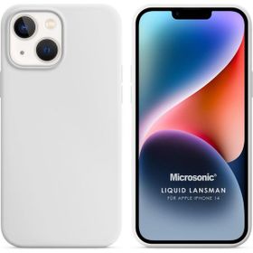 Microsonic Apple iPhone 14 Liquid Lansman Silikon Beyaz Cep Telefonu Kılıfı