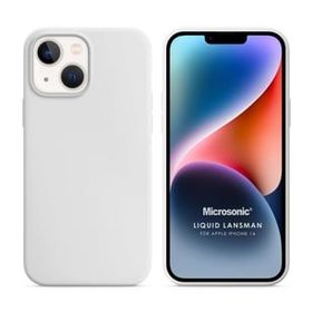 Microsonic Apple iPhone 14 Liquid Lansman Silikon Beyaz Cep Telefonu Kılıfı
