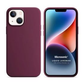 Microsonic Apple iPhone 14 Liquid Lansman Silikon Bordo Cep Telefonu Kılıfı