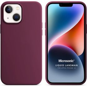 Microsonic Apple iPhone 14 Liquid Lansman Silikon Bordo Cep Telefonu Kılıfı