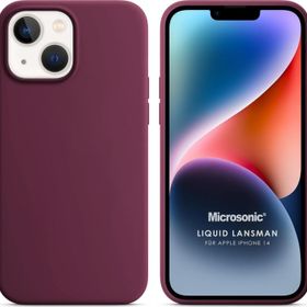 Microsonic Apple iPhone 14 Liquid Lansman Silikon Bordo Cep Telefonu Kılıfı