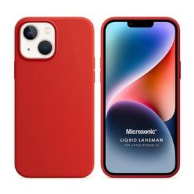Microsonic Apple iPhone 14 Liquid Lansman Silikon Kırmızı Cep Telefonu Kılıfı