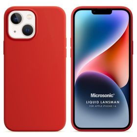 Microsonic Apple iPhone 14 Liquid Lansman Silikon Kırmızı Cep Telefonu Kılıfı