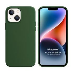 Microsonic Apple iPhone 14 Liquid Lansman Silikon Koyu Yeşil Cep Telefonu Kılıfı