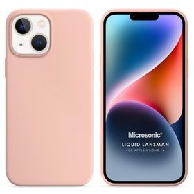 Microsonic Apple iPhone 14 Liquid Lansman Silikon Kum Pembesi Cep Telefonu Kılıfı