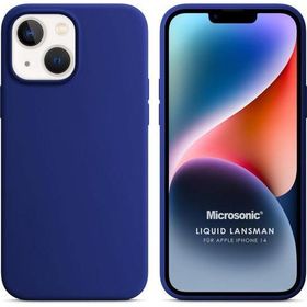 Microsonic Apple iPhone 14 Liquid Lansman Silikon Lacivert Cep Telefonu Kılıfı