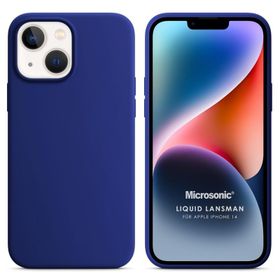 Microsonic Apple iPhone 14 Liquid Lansman Silikon Lacivert Cep Telefonu Kılıfı